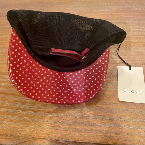 NWT Gucci “Guccy” Logo Moon/Star Print Baseball Hat - Red (L) - Discontinued - Picture 6 of 14
